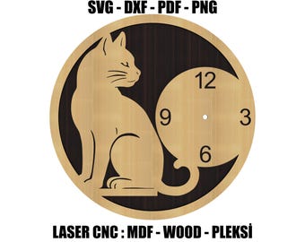 Gelaagde kattenwandklok voor lasersnijden