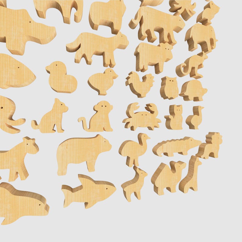Laser-cut animal toys for kids - SVG files for educational play
