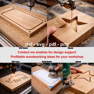 45 Dateien für stehende Tierfiguren – 2D-Holzspielzeugvorlagen – für CNC-Fräsen, Laserschneiden und Dekupiersägen. Lernspielzeug für Kinder. Bild 5