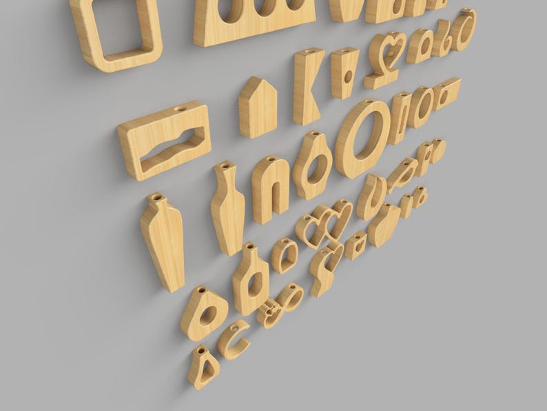 Scroll saw template for oak flower holder - PDF pattern with drill guides