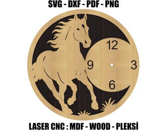 Wandklok met paardensilhouet