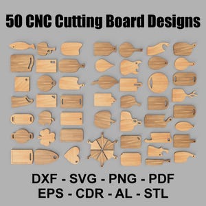 50 cnc Cutting board designs – Wood cheese & charcuterie board templates –  Ready for cnc router, laser cutting