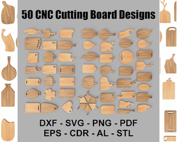 50 cnc Cutting board designs – Wood cheese & charcuterie board templates –  Ready for cnc router, laser cutting