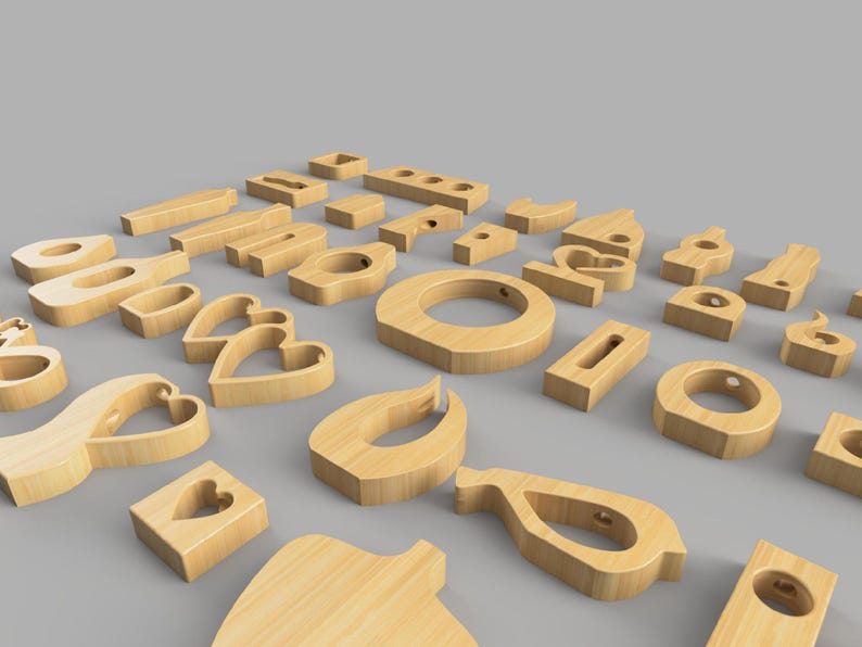 Scroll saw template for oak flower holder - PDF pattern with drill guides