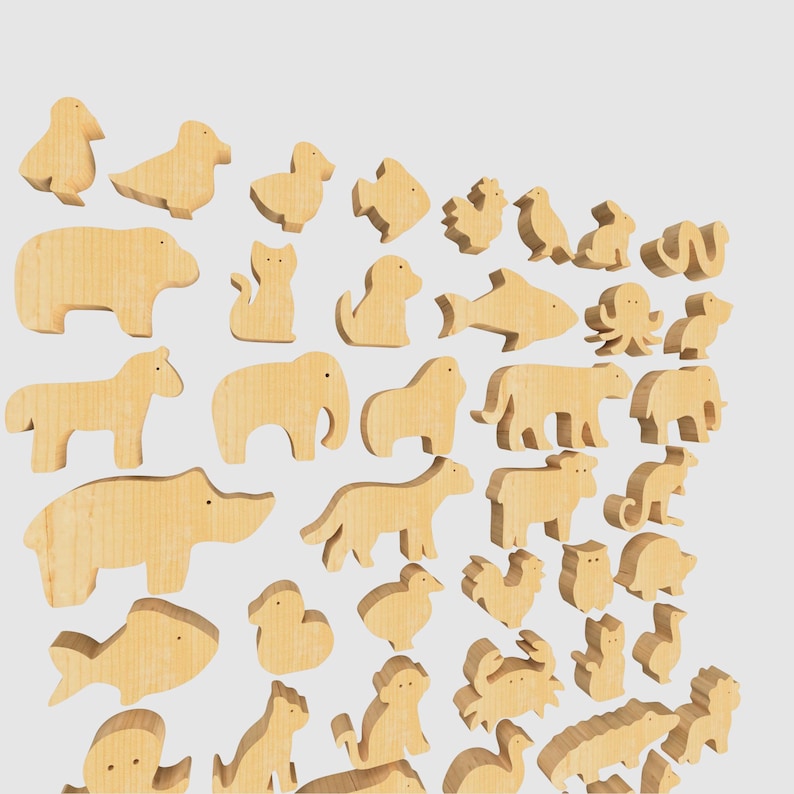Laser-cut animal toys for kids - SVG files for educational play