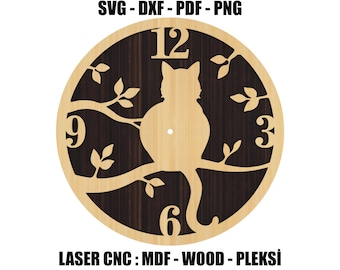 Wandklok met kattenontwerp geïnspireerd op de natuur