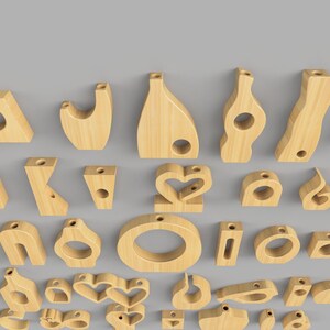 Scroll saw template for oak flower holder - PDF pattern with drill guides