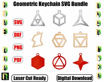 Geometrische sleutelhangerset – 50 ontwerpen met veelhoekige cirkels en driehoeken