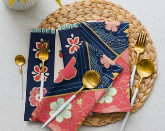 Japanese Traditional Pattern Cloth Napkins – Reusable Eco Friendly Table Decor