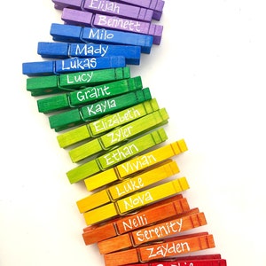 student classroom clothespins hand painted personalized kids artwork display classwork organizer teacher gift name tags school clothespins image 1