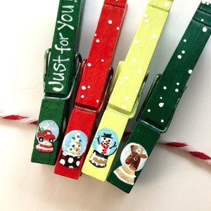 CHRISTMAS CLOTHESPIN Snow Globe Clothespin Magnet Just for You - Etsy