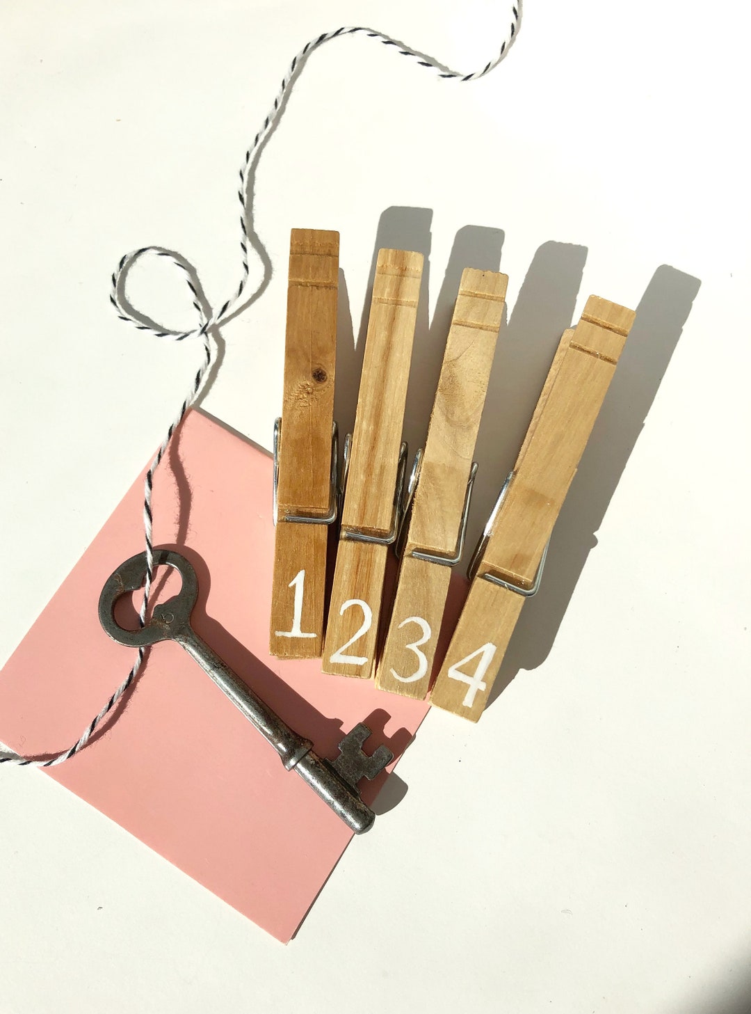 NUMBERED CLOTHESPINS Wooden Clothespins Painted Etsy