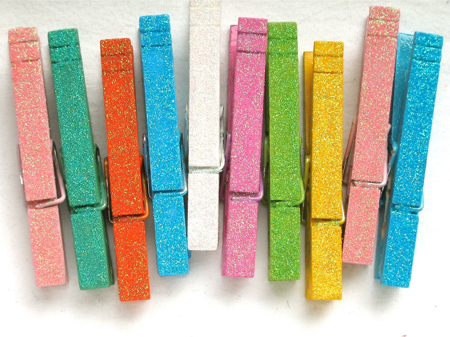 10 GLITTER CLOTHESPINS hand painted assorted colors Etsy