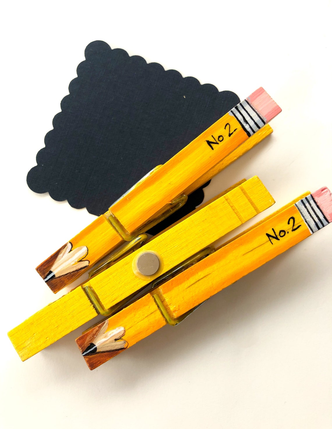 PENCIL CLOTHESPINS painted clothespin teacher gift Etsy