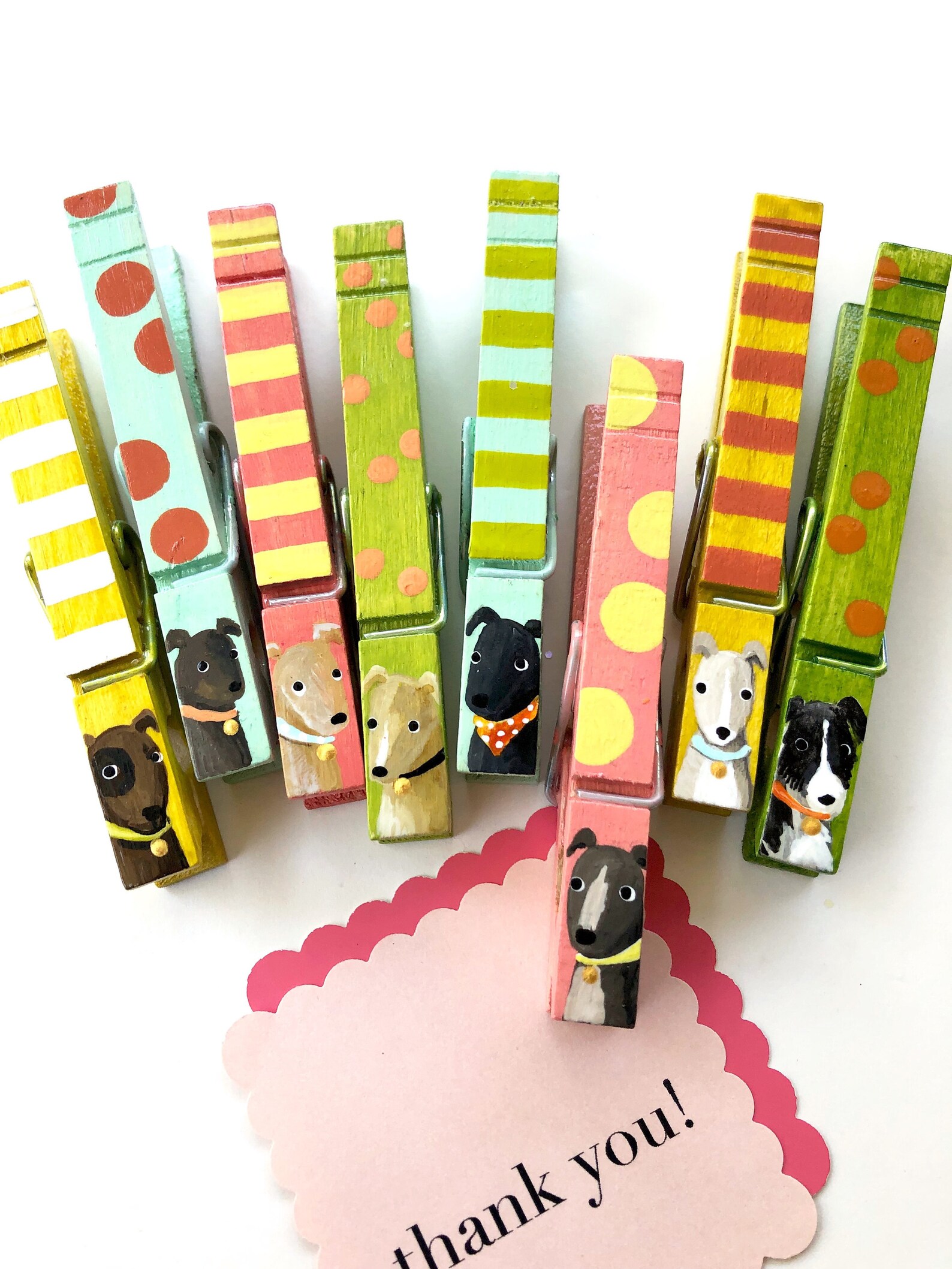 DOG CLOTHESPINS wooden clothespin dog party favor hand painted Etsy