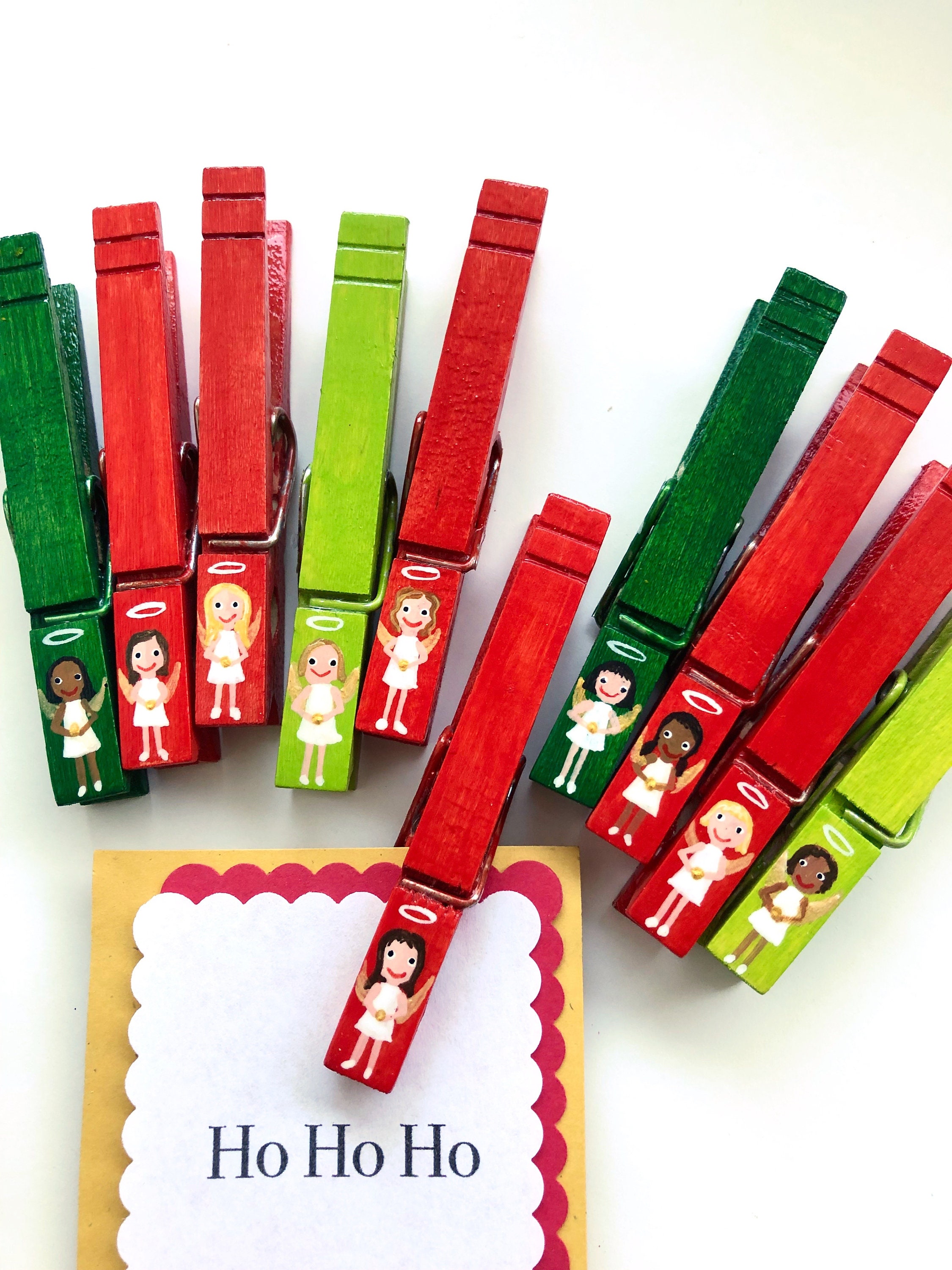 LITTLE ANGELS CLOTHESPINS Christmas clothespins painted Etsy