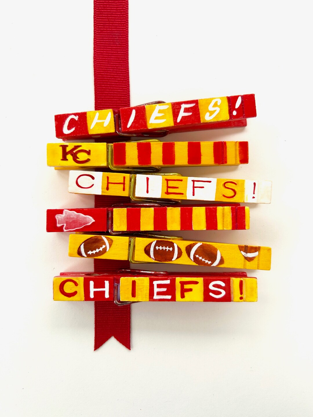 Kansas City Chiefs Super Bowl Party Favors Painted Clothespin Etsy