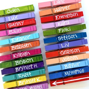 student classroom clothespins hand painted personalized kids artwork display classwork organizer teacher gift name tags school clothespins image 7