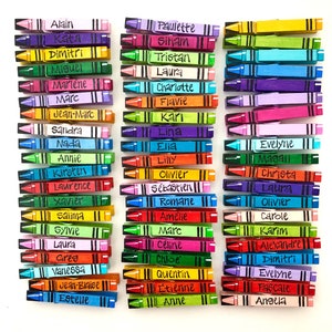 PERSONALIZED CRAYON CLOTHESPINS painted classroom clothespin magnets kids party favor kids art display teacher clothespins kids room