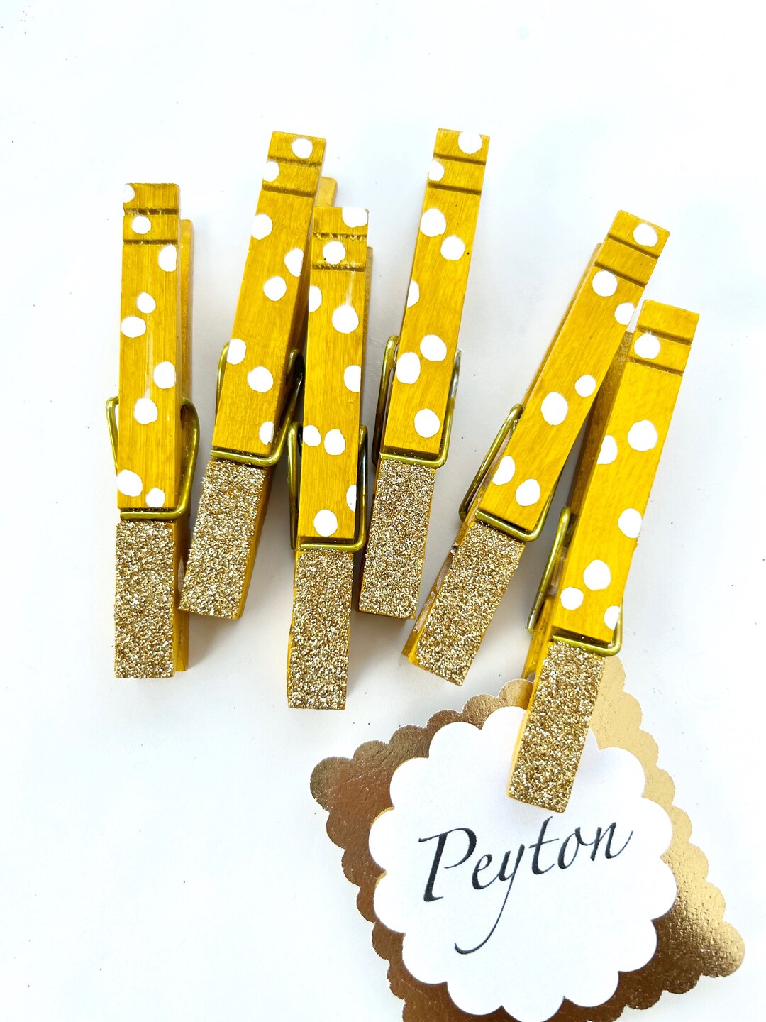 Gold Glitter Clothespins Hand Painted Clothespins Etsy