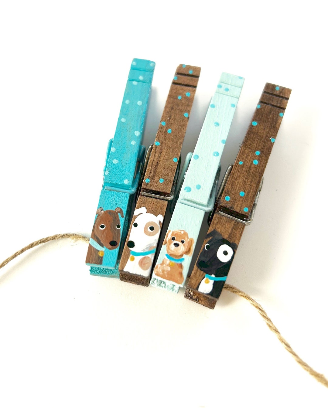 DOG CLOTHESPINS Clothespin Dog Party Favor Labradoodle Black