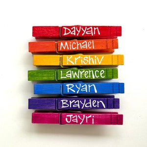 student classroom clothespins hand painted personalized kids artwork display classwork organizer teacher gift name tags school clothespins image 8