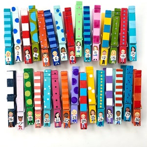 student clothespins hand painted numbered classroom clothespins classroom display organization teacher gift kids clothespins