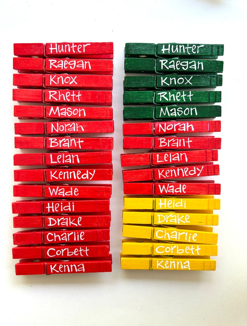 student classroom clothespins hand painted personalized kids artwork display classwork organizer teacher gift name tags school clothespins image 6