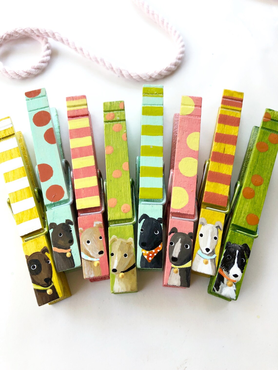 DOG CLOTHESPINS wooden clothespin dog party favor hand painted Etsy