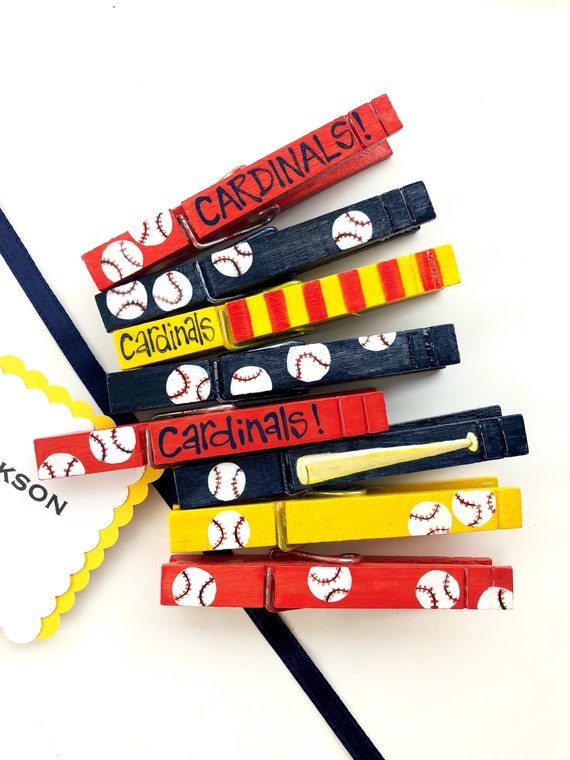 St. Louis Cardinals Baseball Party Decor Painted Clothespin 