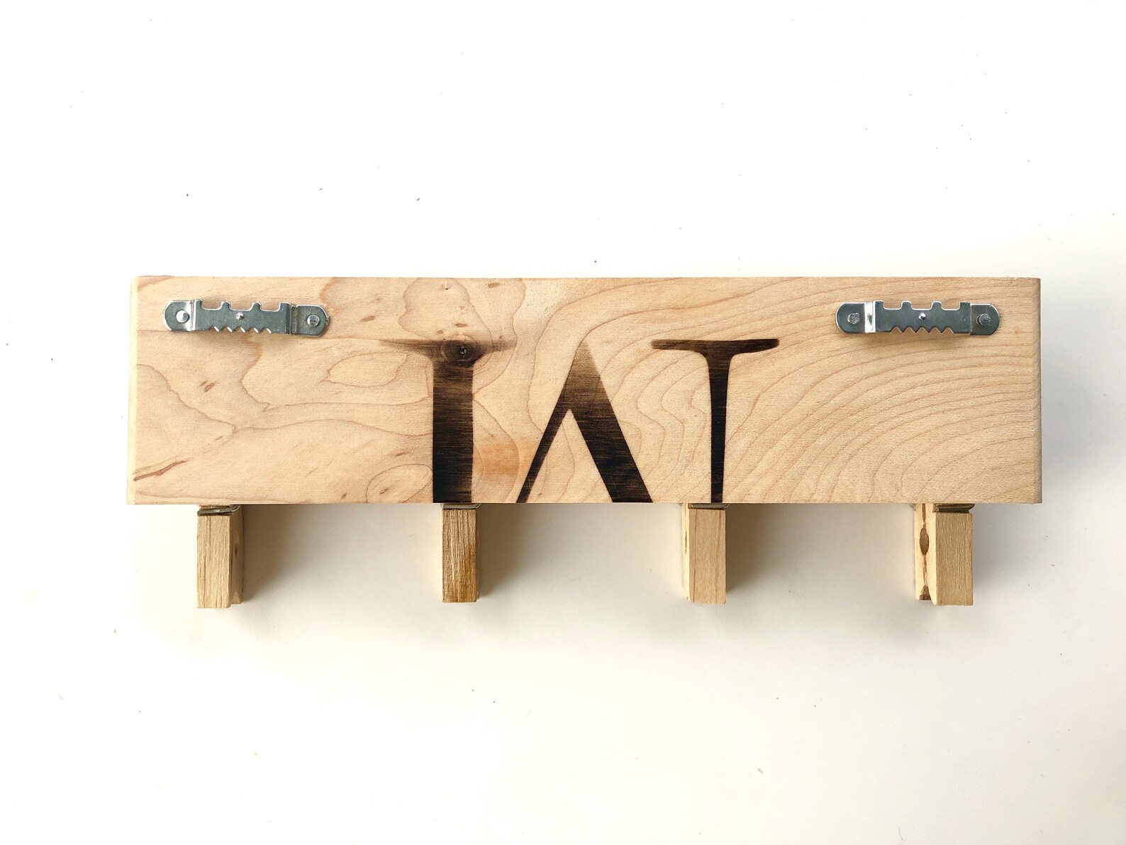 Winter Trees Clothespin Rack Painted Wooden Organizer Rack Etsy