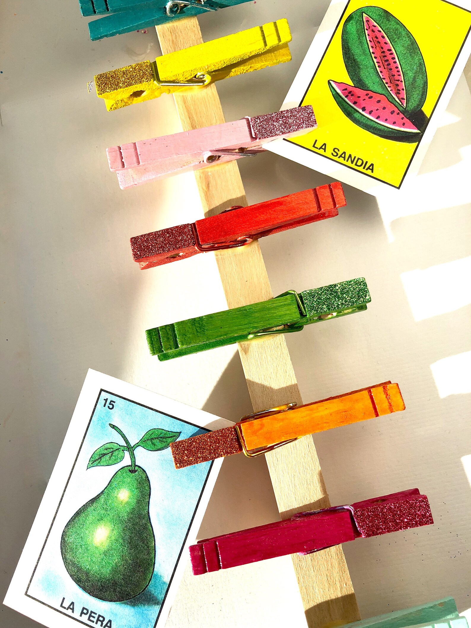 CLOTHESPIN Display Rack Hand Painted Glitter Clothespin Photo Etsy