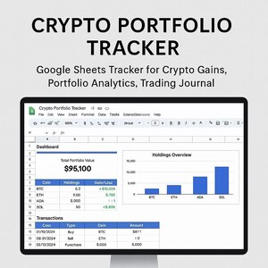 Crypto Portfolio Tracker | Personal Finance Spreadsheet | Digital Investment Tracker | Cryptocurrency Budget Template | Instant Download