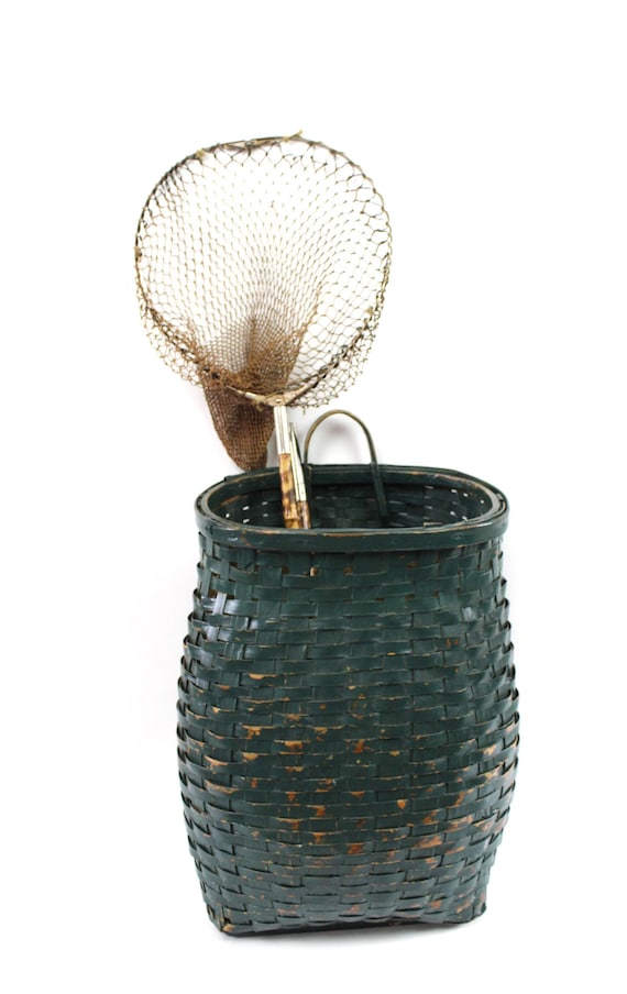 antique fishing wicker net Antique 63.5