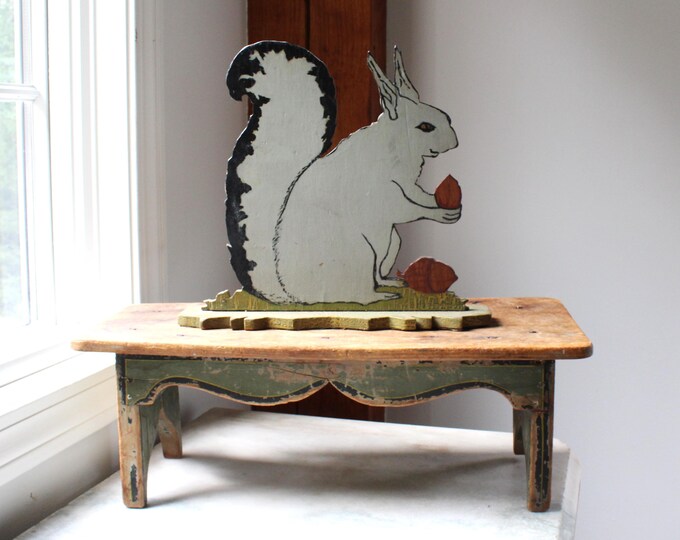 Vintage Primitive Painted Foot Stool - Cricket - Stool - Folk Art ...