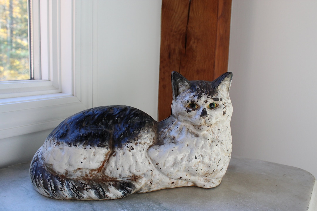 Antique Hubley Fireside Cat Hearth Cat Cat Doorstop Cottage Decor Collected Interior Etsy
