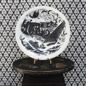 Vintage Wedgwood x Clare Leighton Plate - Codfishing - New England Industries - Wood Engraving - Creamware