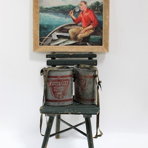 Vintage Minnow Bucket, Fishing Cabin Decor, Live Bait Bucket, Galvanized  Steel Old Pal Minnow Bucket by Woodstream Corp Fishing Bait Pail 