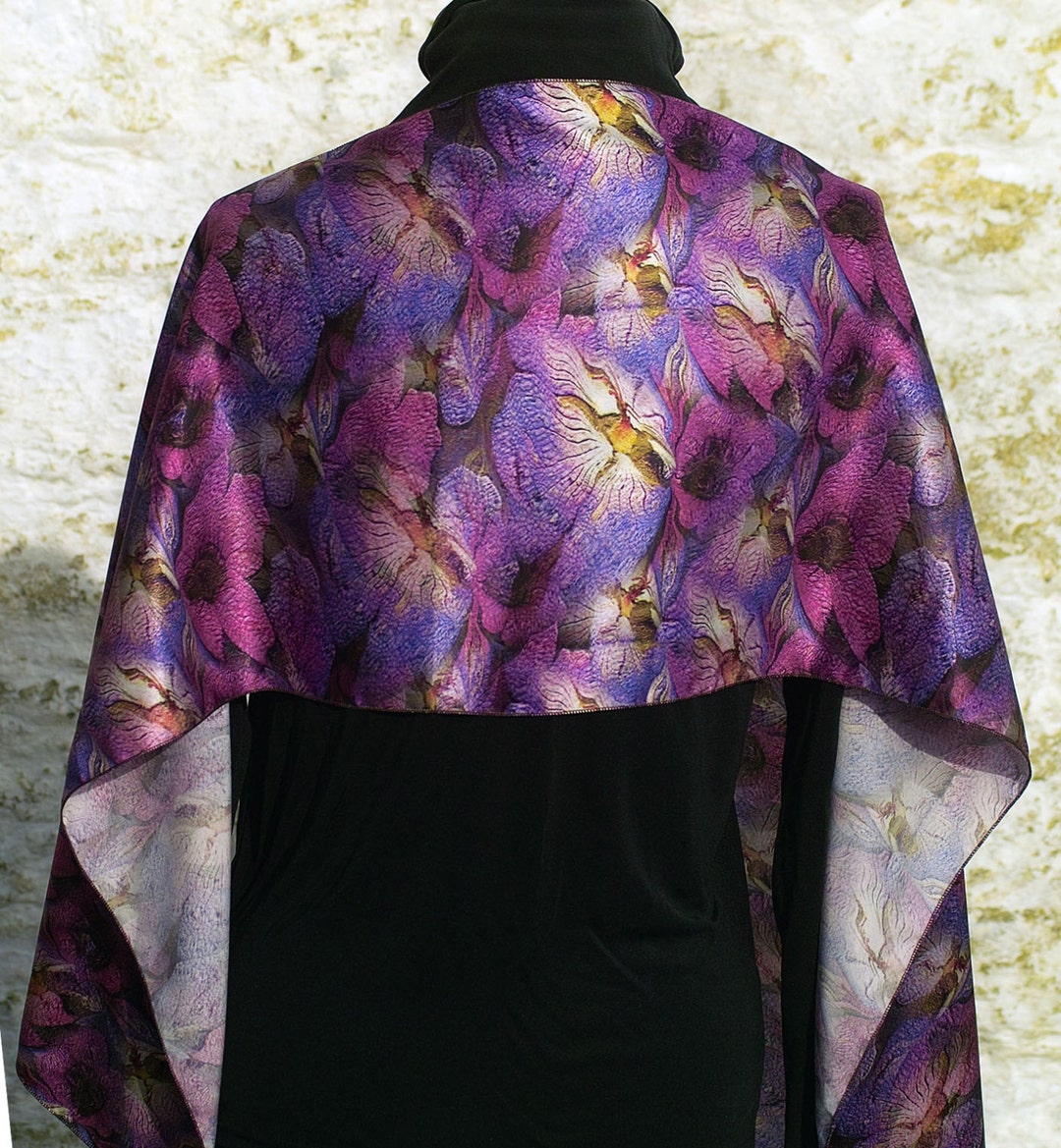 Geranium Silk Crepe Satin Scarf in a Beautiful Blend of Pinks Etsy