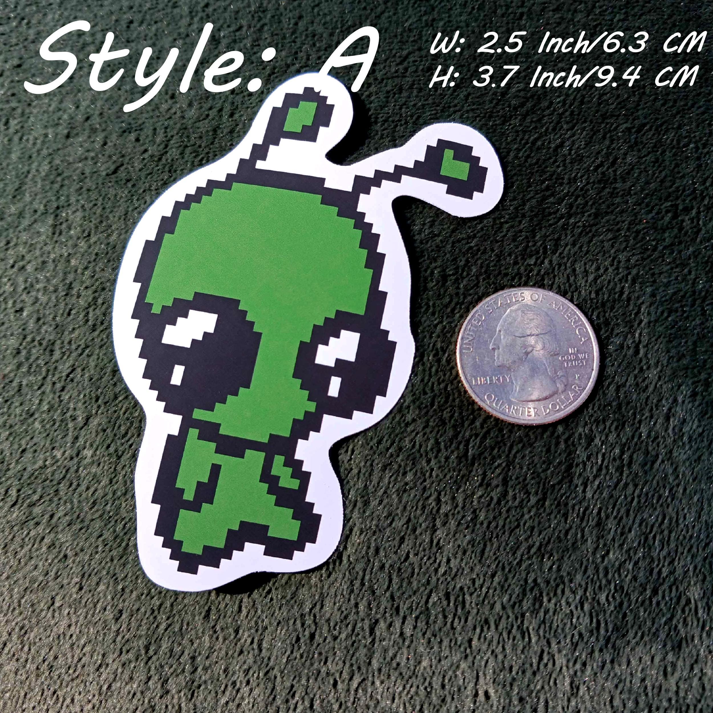 SILLY ALIEN STICKERS Glossy or Matte Pixel Style Vinyl Stickers - Etsy