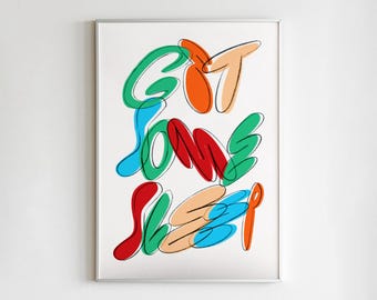 Get Some Sleep Poster: Calming Quote Typography Print (Digital Download)