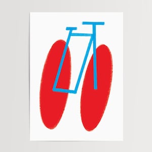 Minimalistischer Fahrrad Kunstdruck: Handgezeichnete Fahrrad Illustration (Digitaler Download