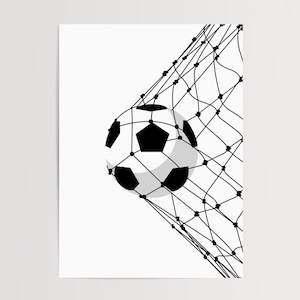 Soccer Goal Illustrated Poster: Gift for Players & Fans (Digital Download)