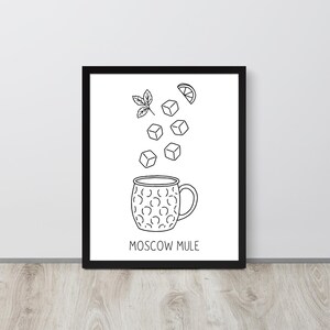 Impresión artística de Moscow Mule / Póster de Moscow Mule / Arte mural de Moscow Mule / Póster de cóctel de Moscow Mule / Amante de Moscow Mule / Regalo de Moscow Mule