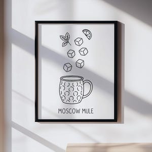Moscow Mule Art Print: Hand-Drawn Cocktail Illustration