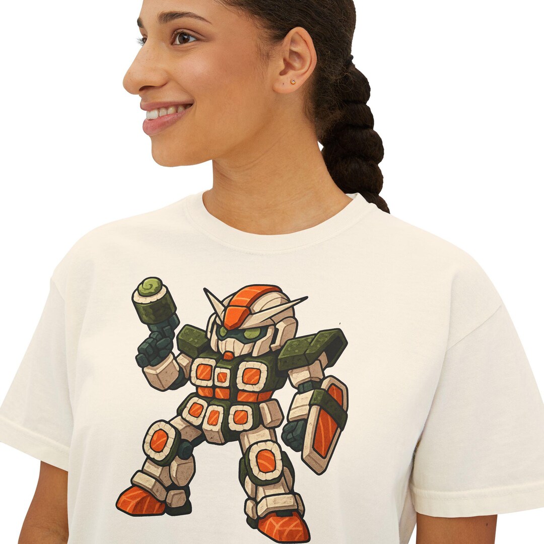 Cute Sushi Mecha Robot T Shirt Anime Style Cartoon Mech Shirt Unique ...