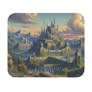 Fantasy Castle Mouse Pad, Dreamy Mouse Pad, Office Decor, Gaming Accessory, Gift for Computer Lovers, Inspirational Desk Pad