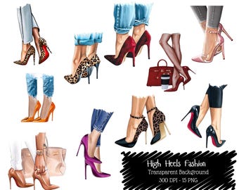 High Heels Fashion Clipart | Stylish Shoe PNG Bundle