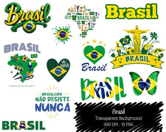 Brazil PNG Bundle • Brasil Flag Clipart Set