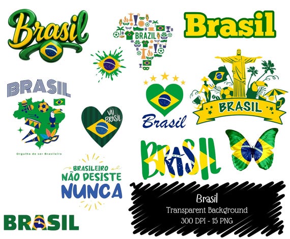 Brazil PNG Bundle • Brasil Flag Clipart Set
